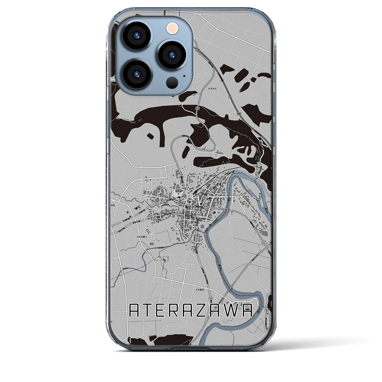 【左沢(山形県)】地図柄iPhoneケース(クリアタイプ)