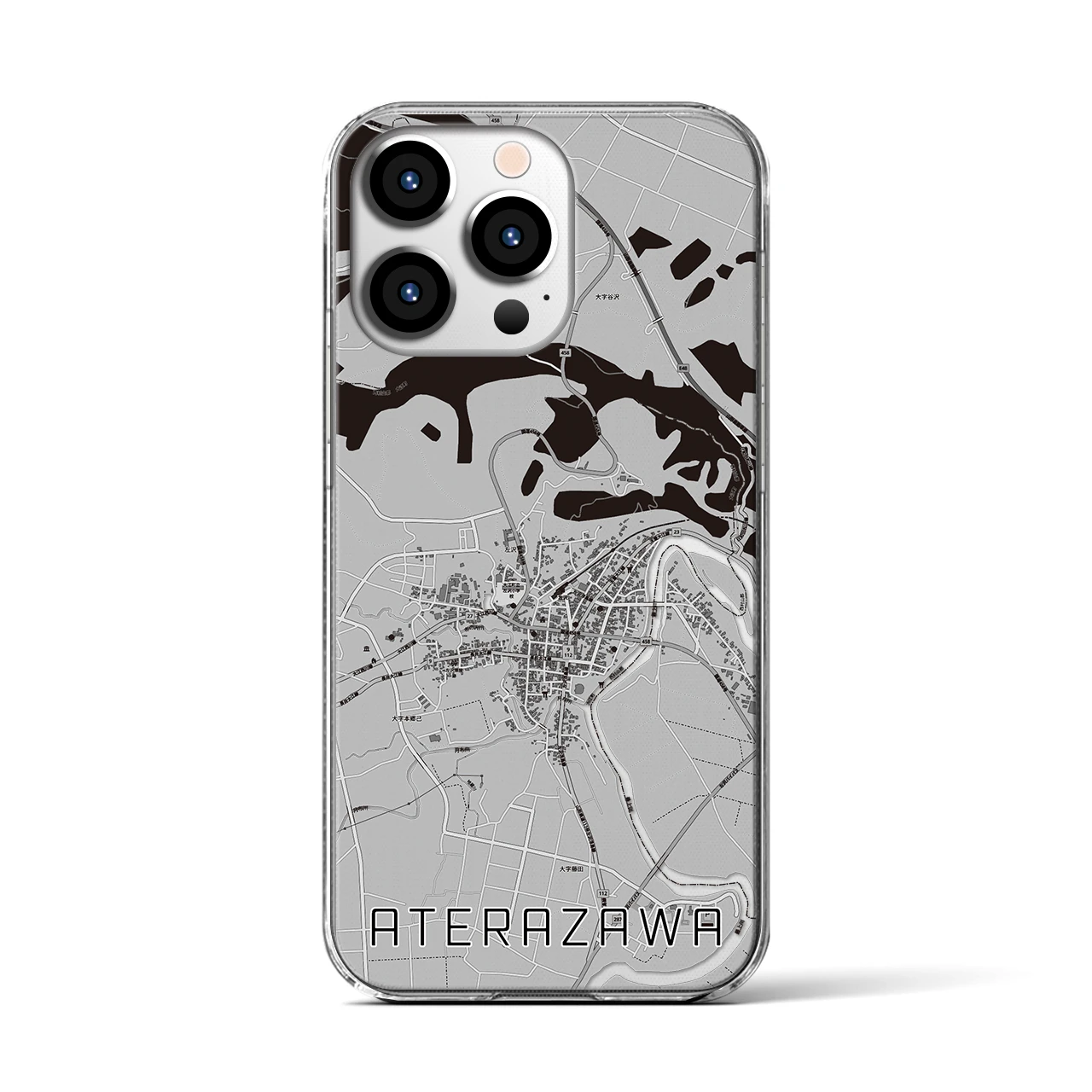 【左沢(山形県)】地図柄iPhoneケース(クリアタイプ)