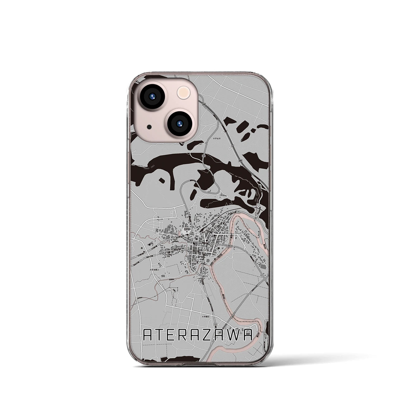 【左沢(山形県)】地図柄iPhoneケース(クリアタイプ)