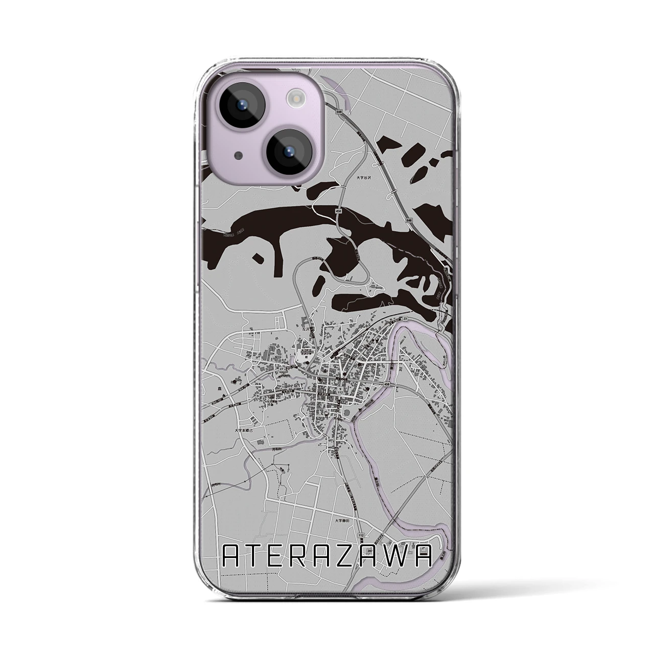 【左沢(山形県)】地図柄iPhoneケース(クリアタイプ)