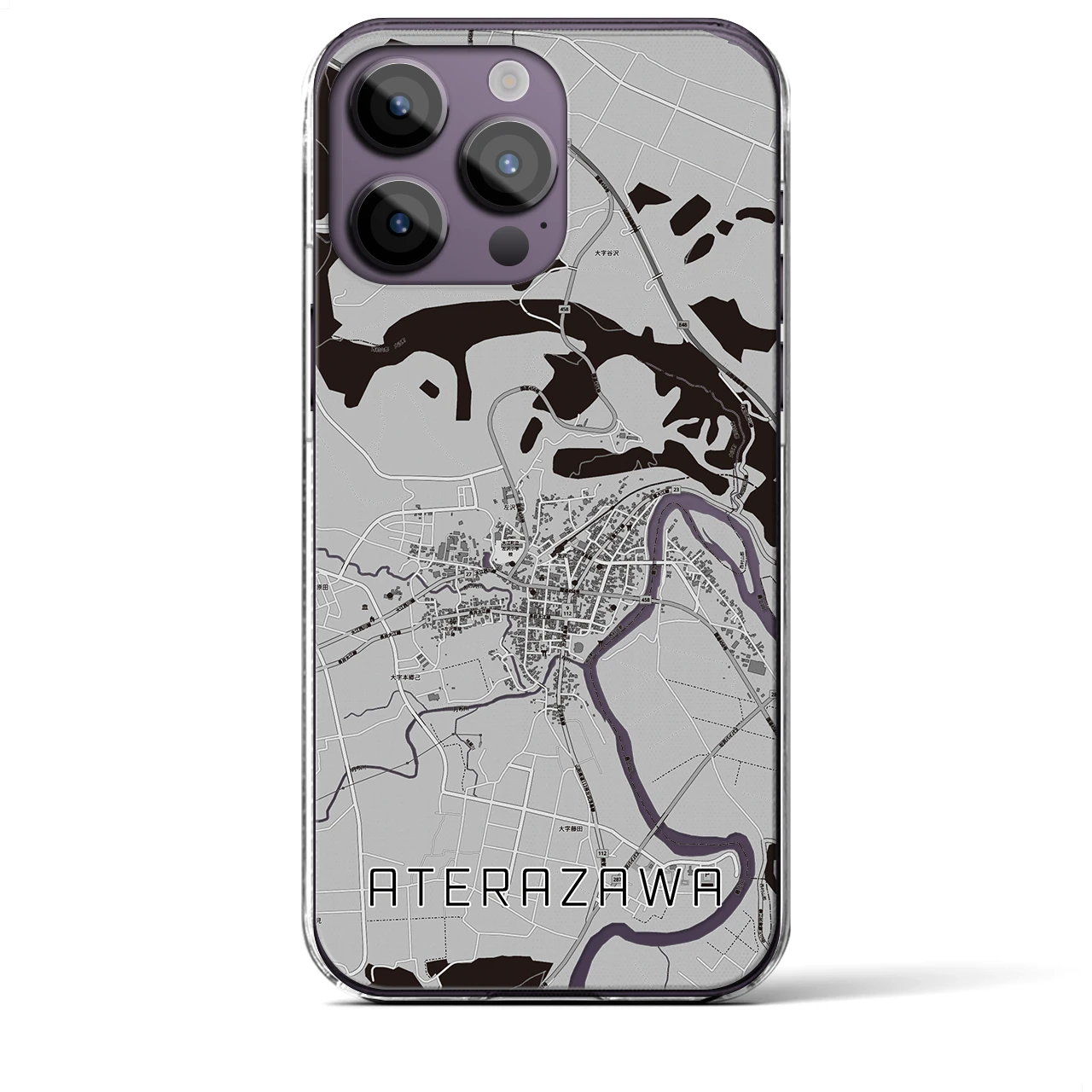 【左沢(山形県)】地図柄iPhoneケース(クリアタイプ)