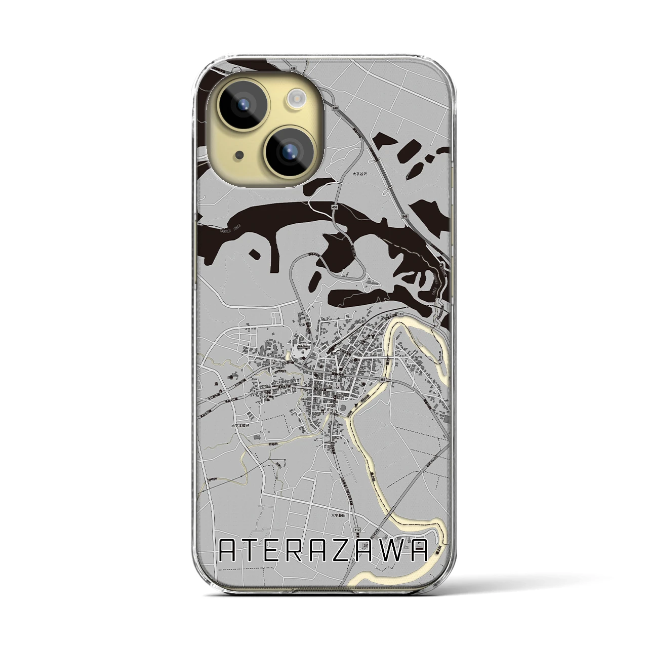 【左沢(山形県)】地図柄iPhoneケース(クリアタイプ)