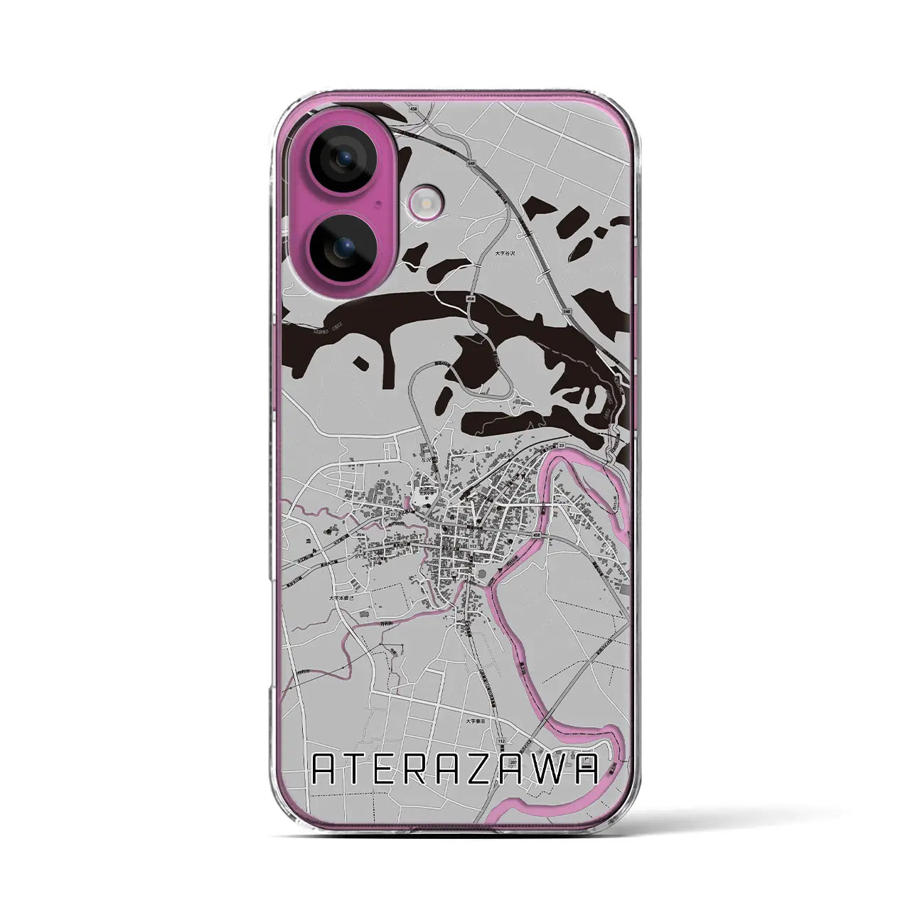 【左沢(山形県)】地図柄iPhoneケース(クリアタイプ)