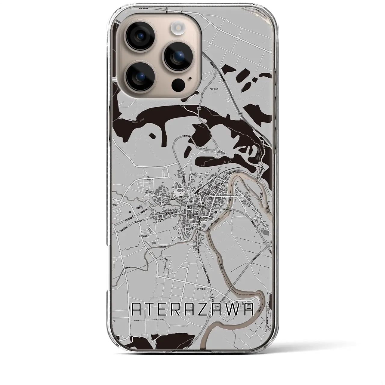 【左沢(山形県)】地図柄iPhoneケース(クリアタイプ)