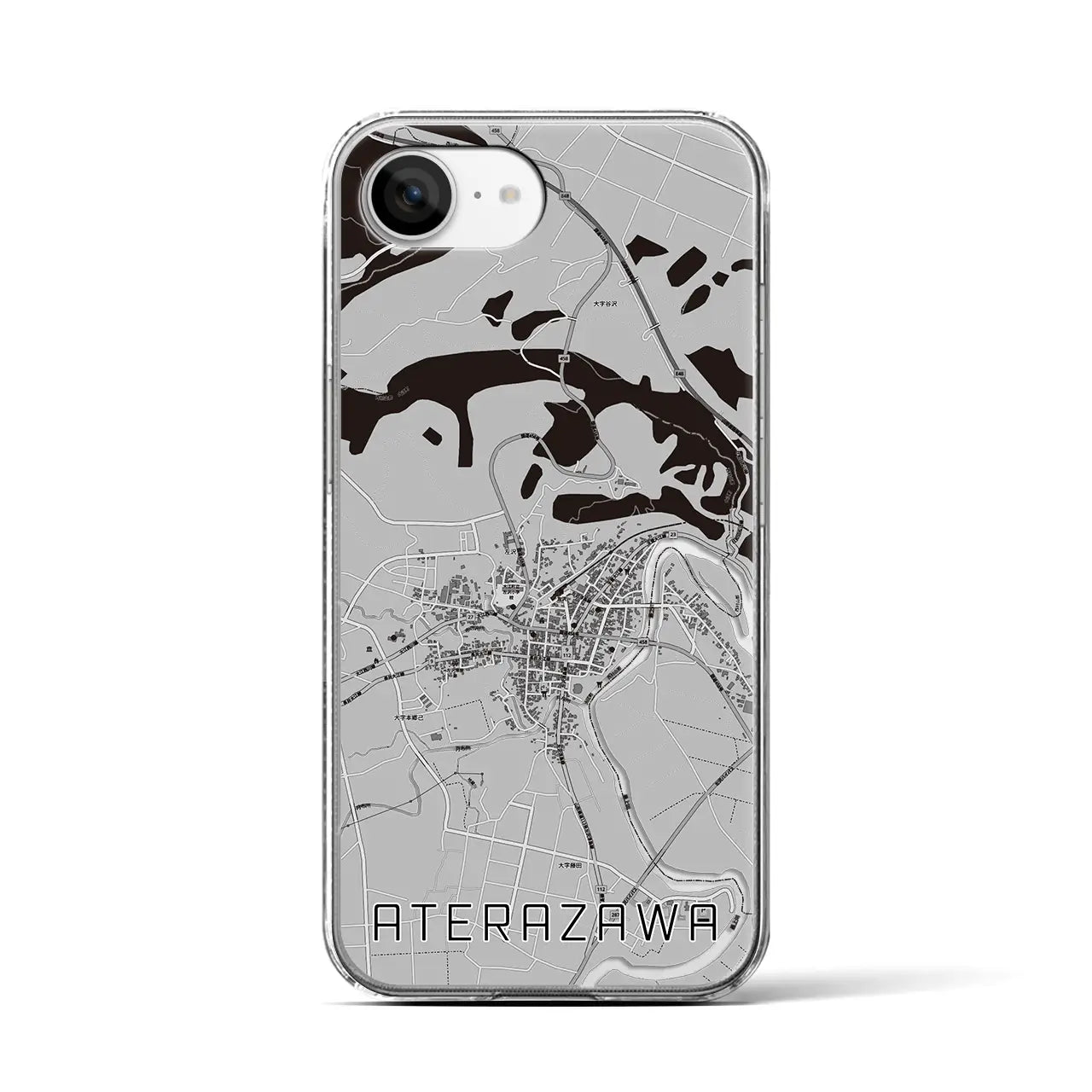 【左沢(山形県)】地図柄iPhoneケース(クリアタイプ)