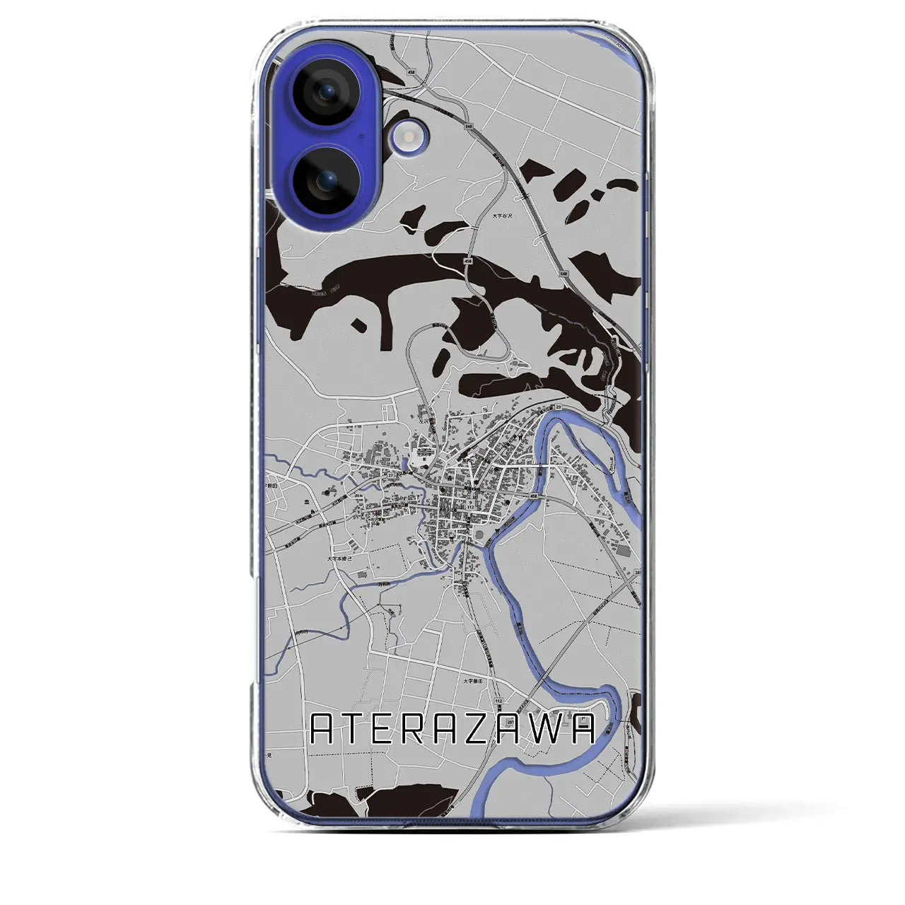 【左沢(山形県)】地図柄iPhoneケース(クリアタイプ)