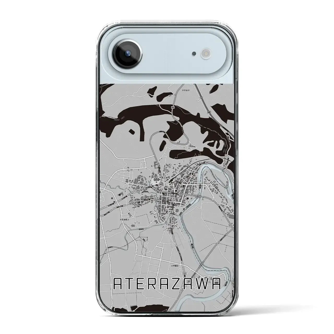 【左沢(山形県)】地図柄iPhoneケース(クリアタイプ)