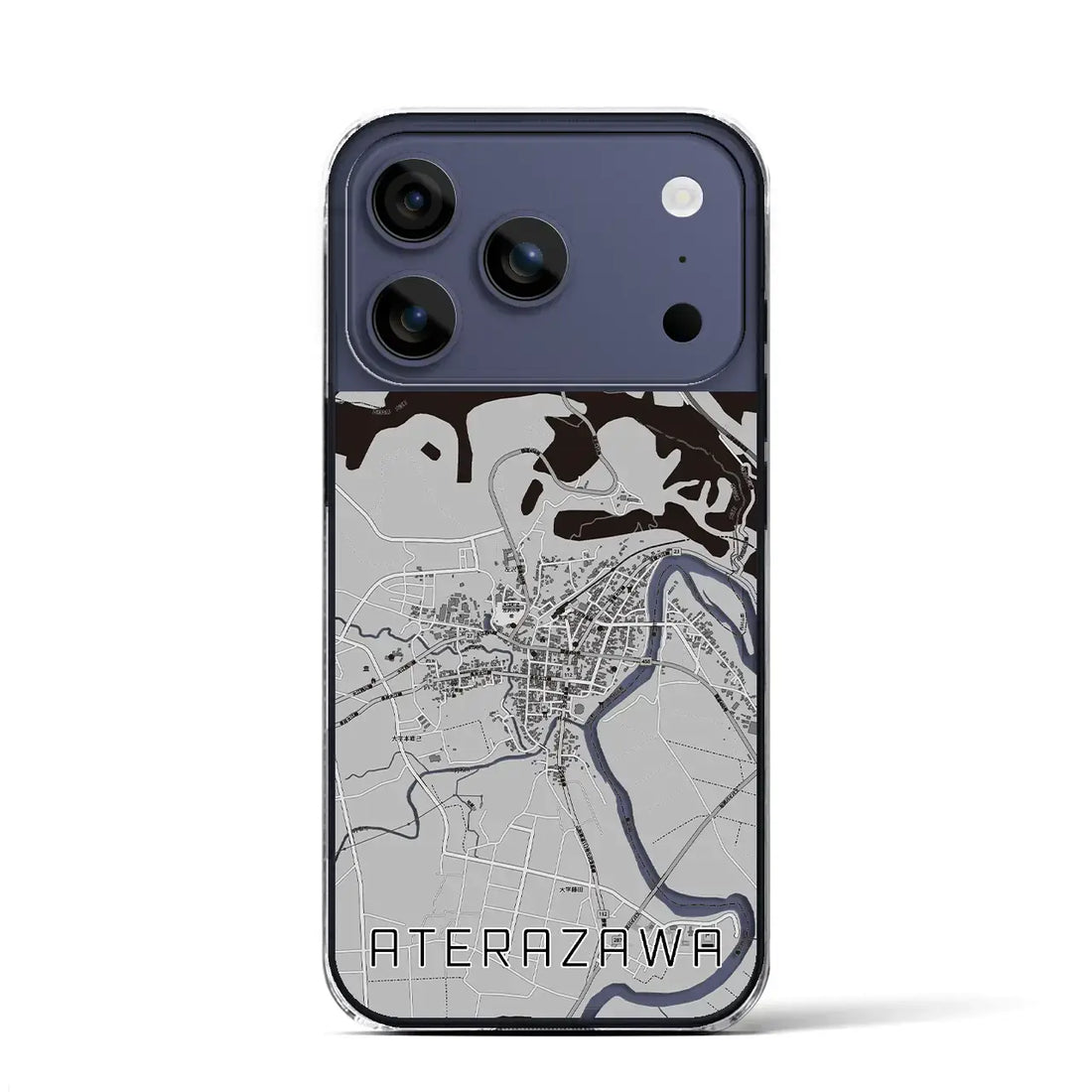 【左沢(山形県)】地図柄iPhoneケース(クリアタイプ)