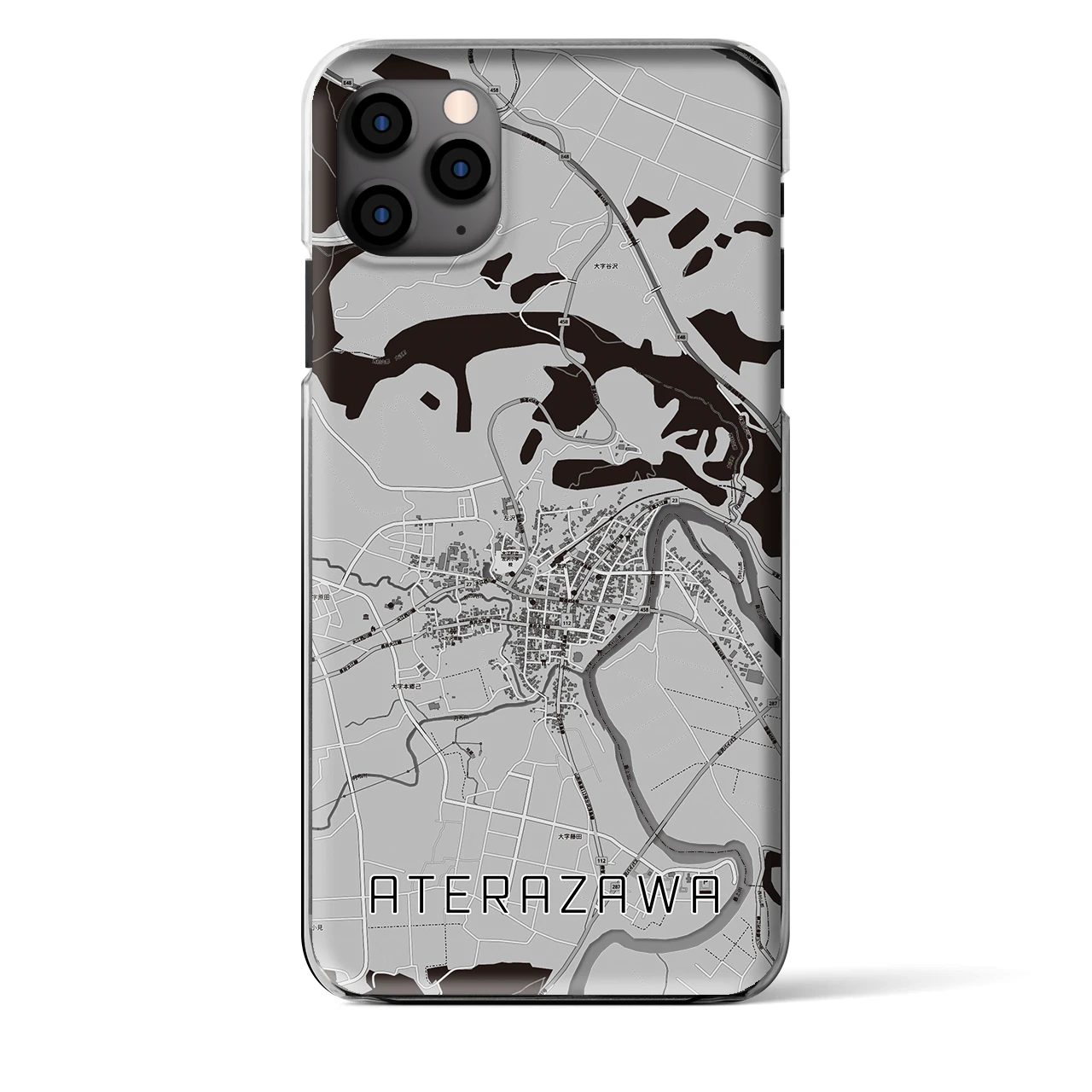 【左沢(山形県)】地図柄iPhoneケース(クリアタイプ)