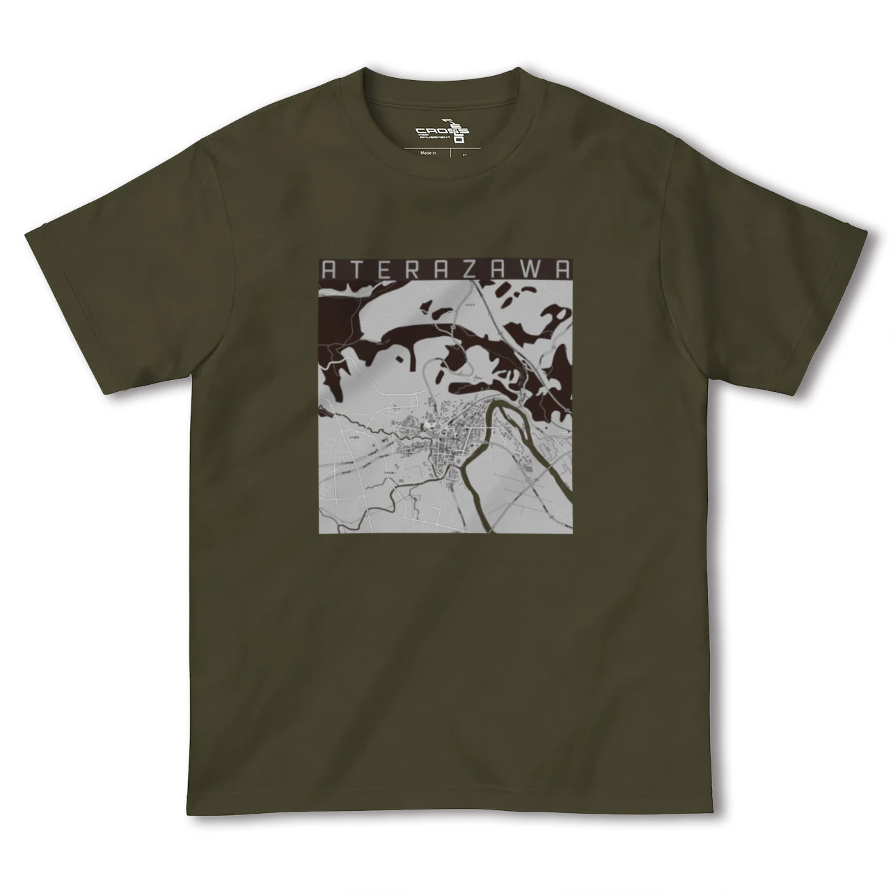 【左沢(山形県)】地図柄ヘビーウェイトTシャツ