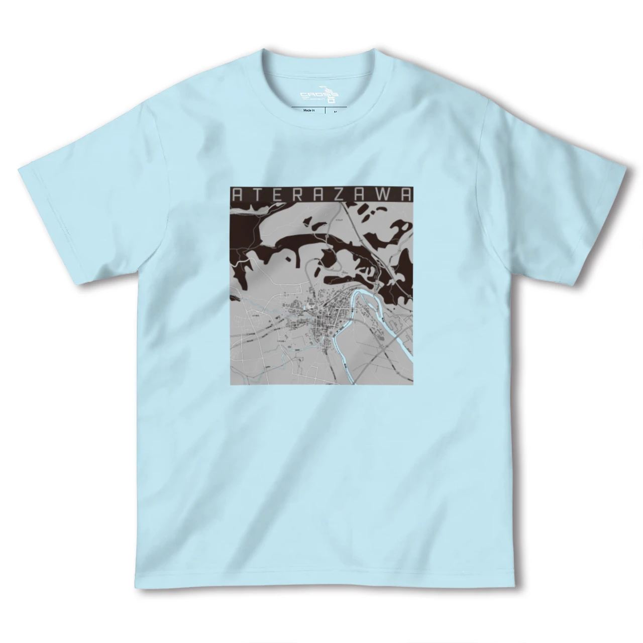 【左沢(山形県)】地図柄ヘビーウェイトTシャツ