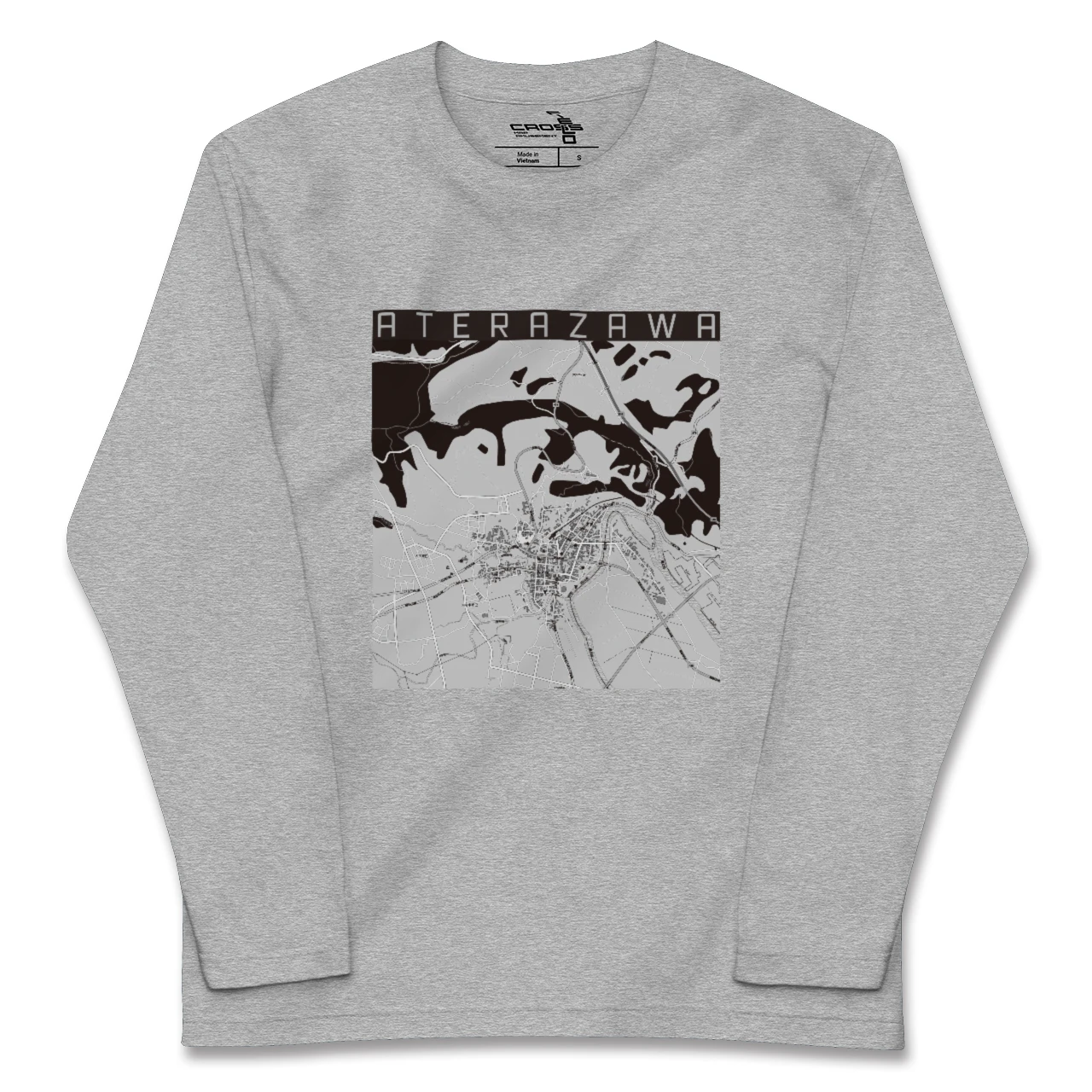 【左沢(山形県)】地図柄ロングスリーブTシャツ