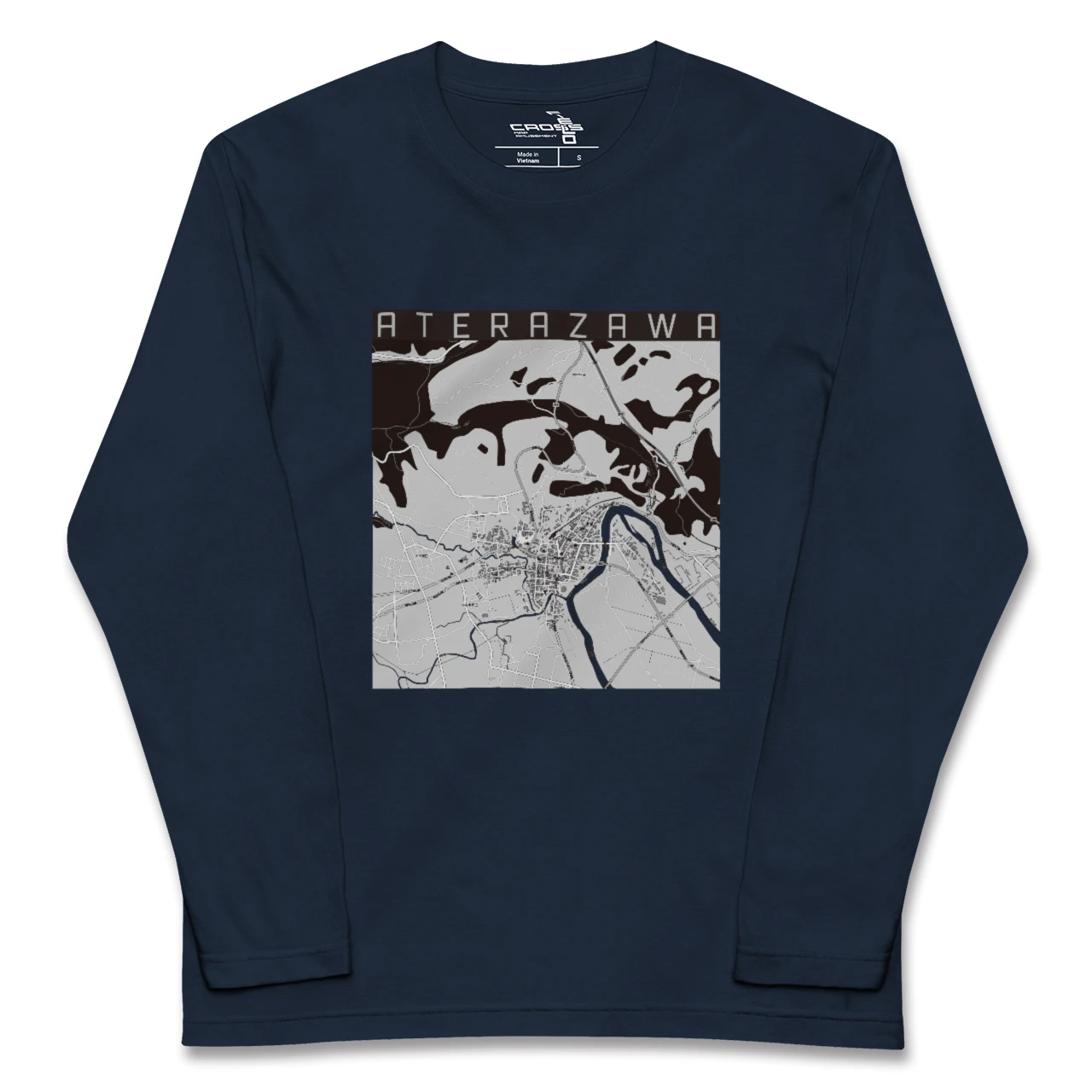 【左沢(山形県)】地図柄ロングスリーブTシャツ
