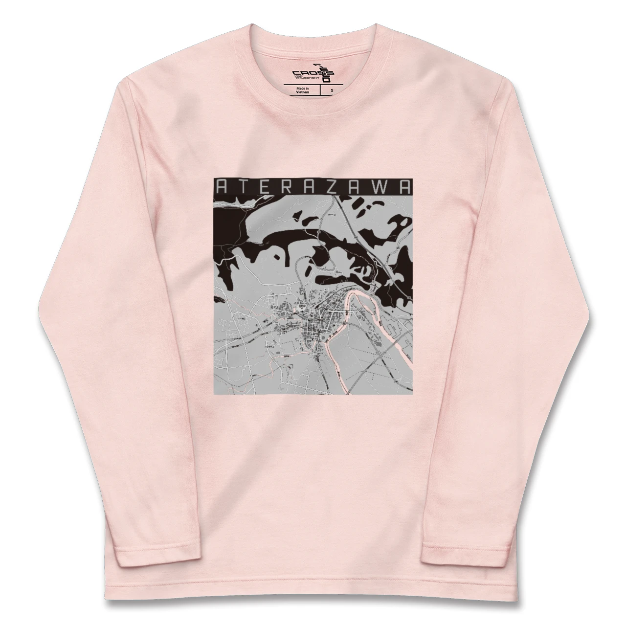 【左沢(山形県)】地図柄ロングスリーブTシャツ