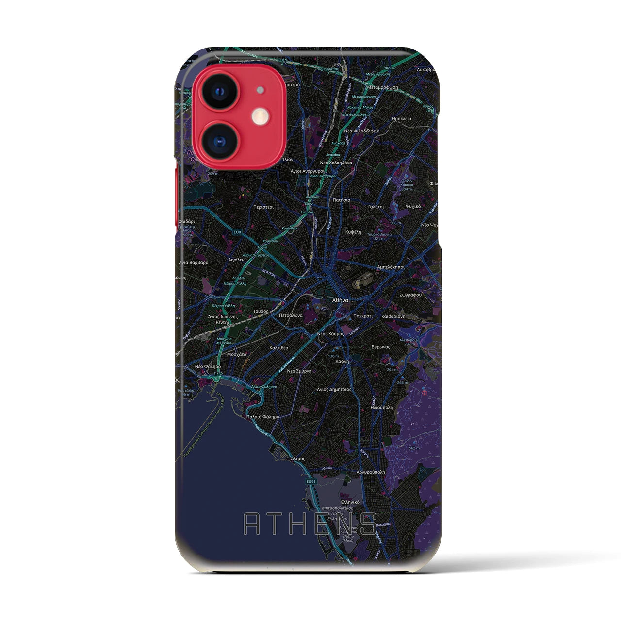 【アテネ(ギリシャ)】地図柄iPhoneケース(バックカバータイプ)