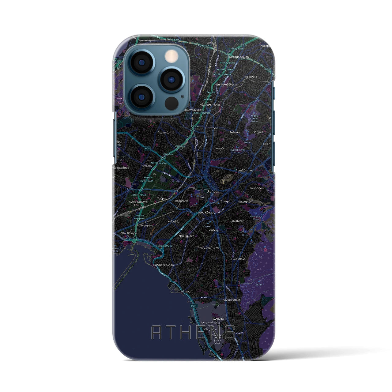 【アテネ(ギリシャ)】地図柄iPhoneケース(バックカバータイプ)