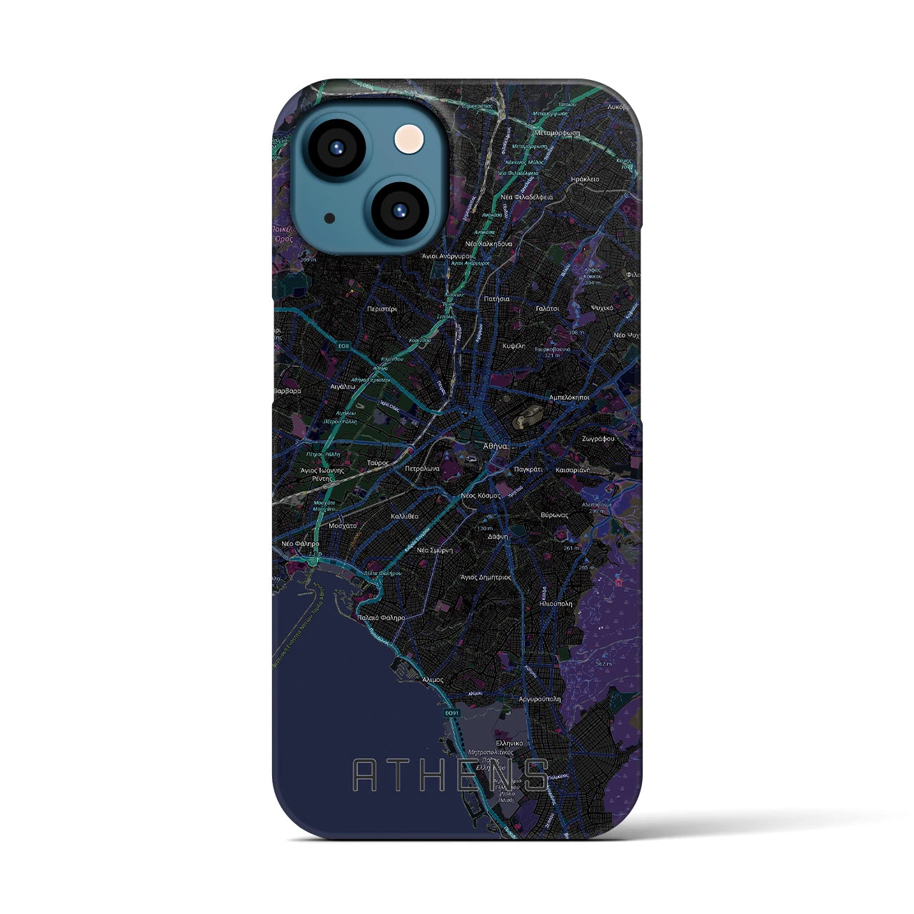 【アテネ(ギリシャ)】地図柄iPhoneケース(バックカバータイプ)