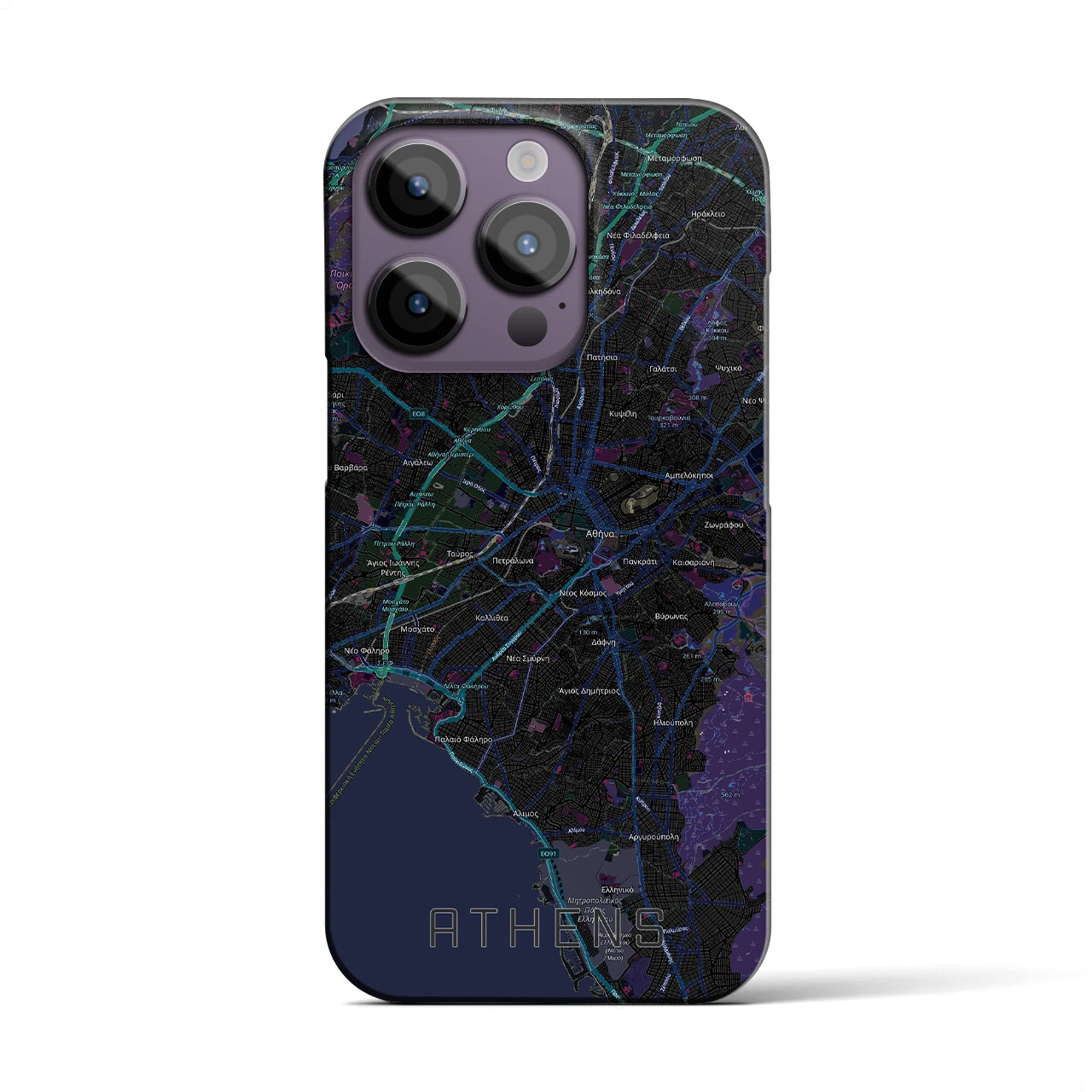 【アテネ(ギリシャ)】地図柄iPhoneケース(バックカバータイプ)