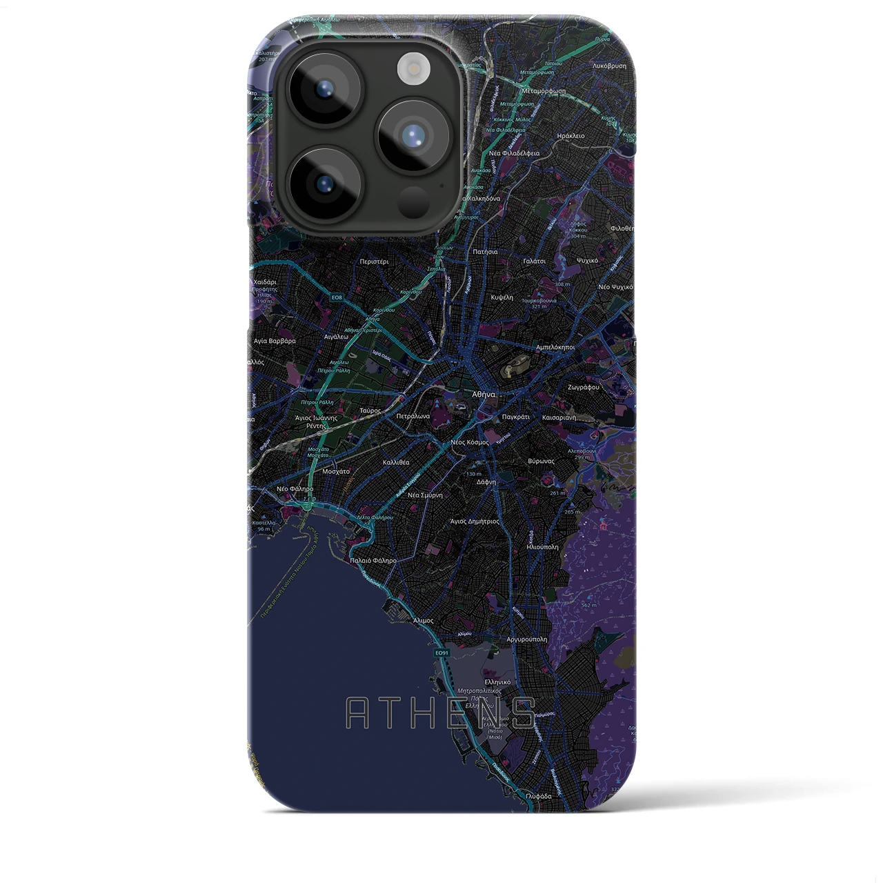 【アテネ(ギリシャ)】地図柄iPhoneケース(バックカバータイプ)