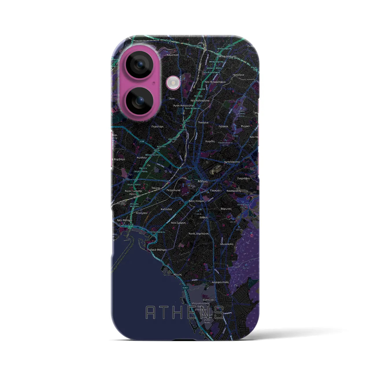 【アテネ(ギリシャ)】地図柄iPhoneケース(バックカバータイプ)