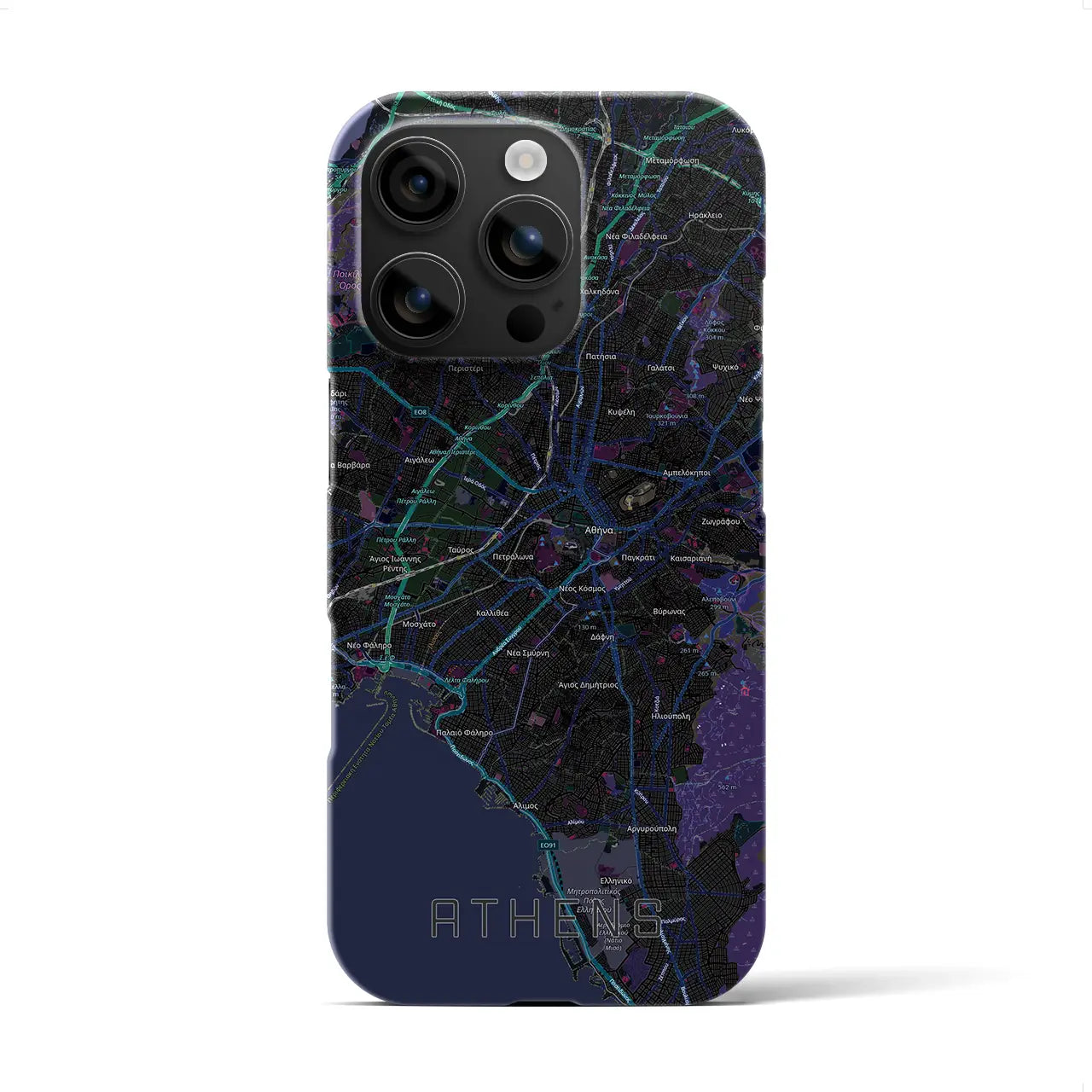 【アテネ(ギリシャ)】地図柄iPhoneケース(バックカバータイプ)