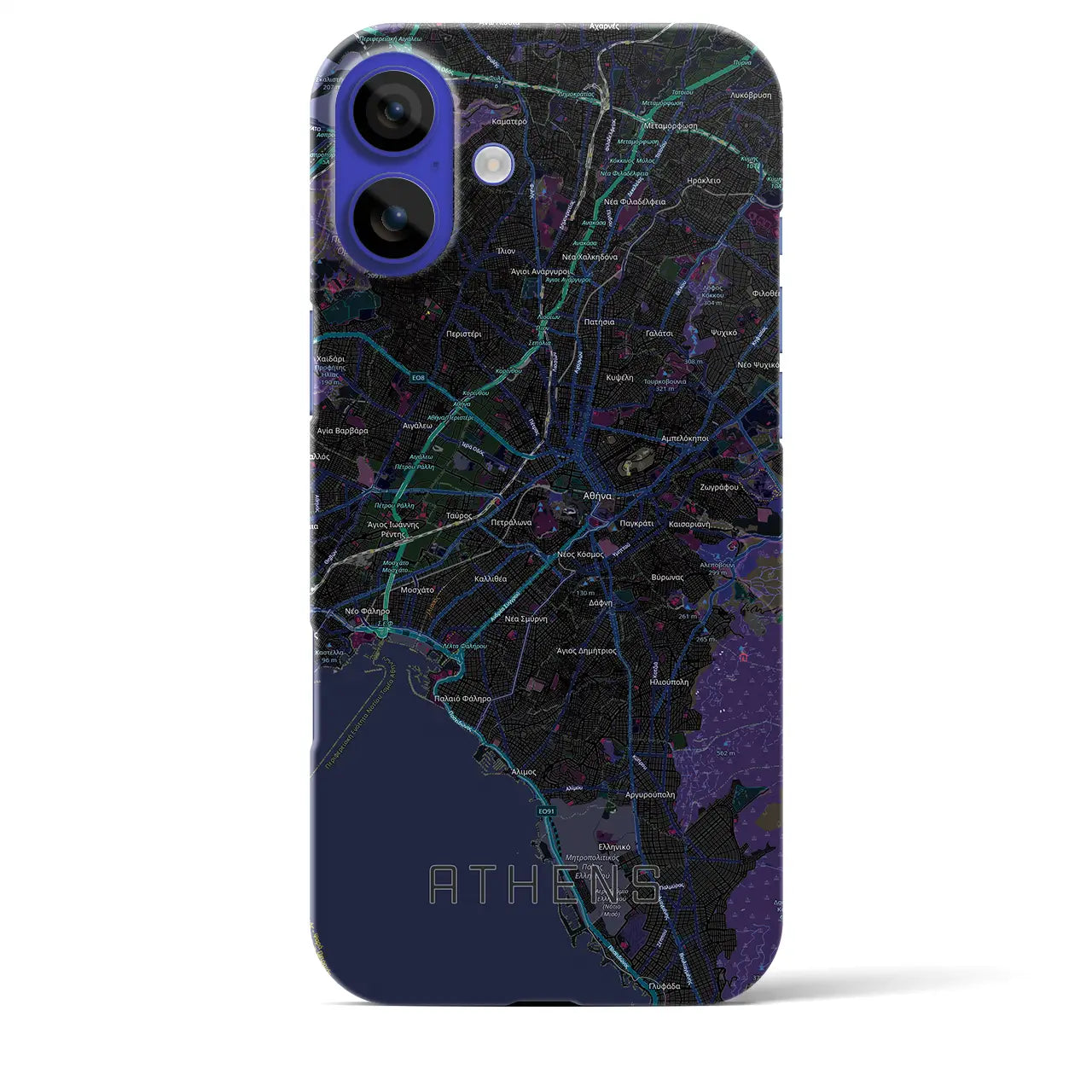 【アテネ(ギリシャ)】地図柄iPhoneケース(バックカバータイプ)