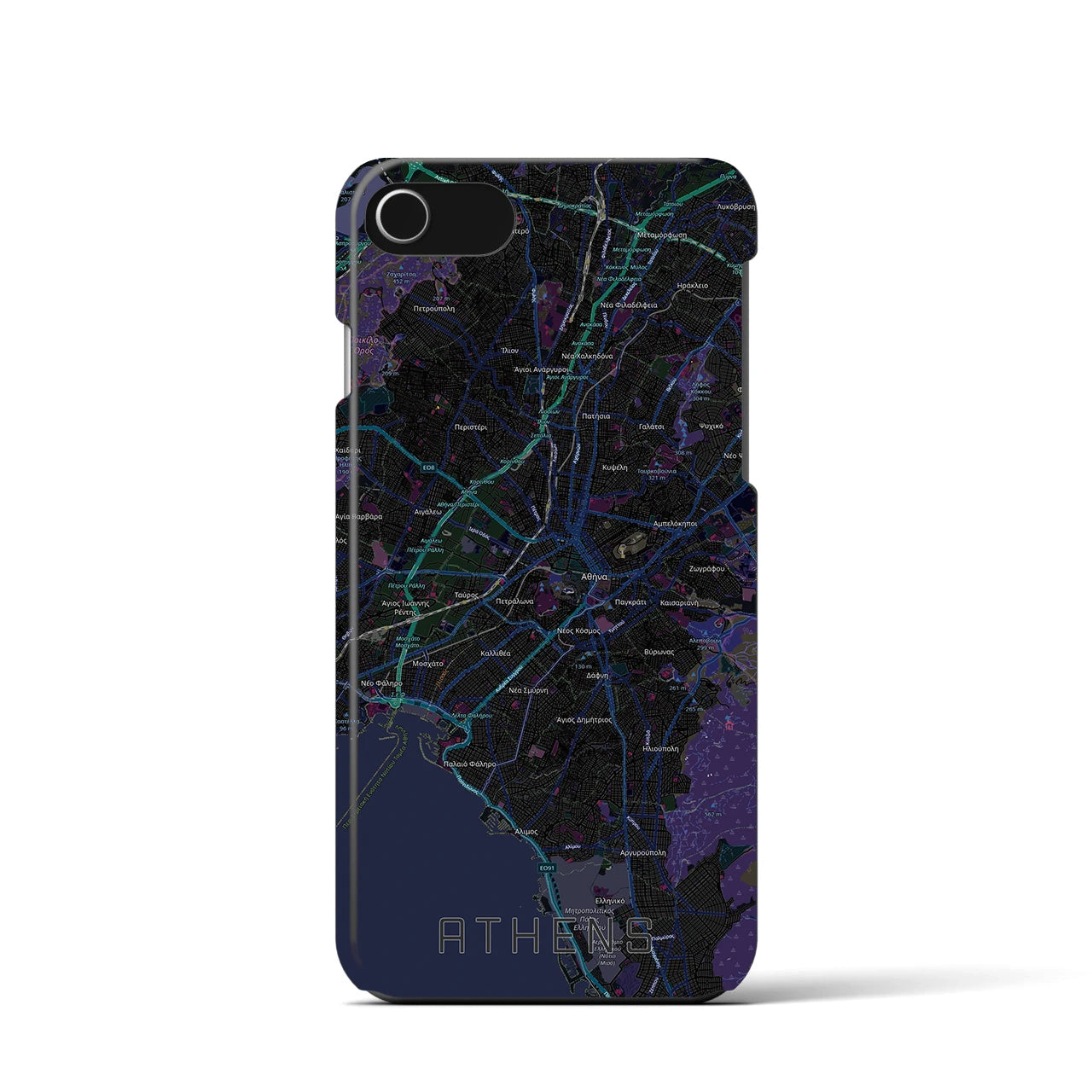 【アテネ(ギリシャ)】地図柄iPhoneケース(バックカバータイプ)