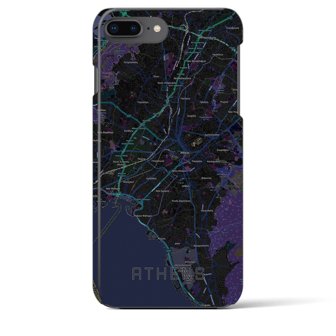 【アテネ(ギリシャ)】地図柄iPhoneケース(バックカバータイプ)