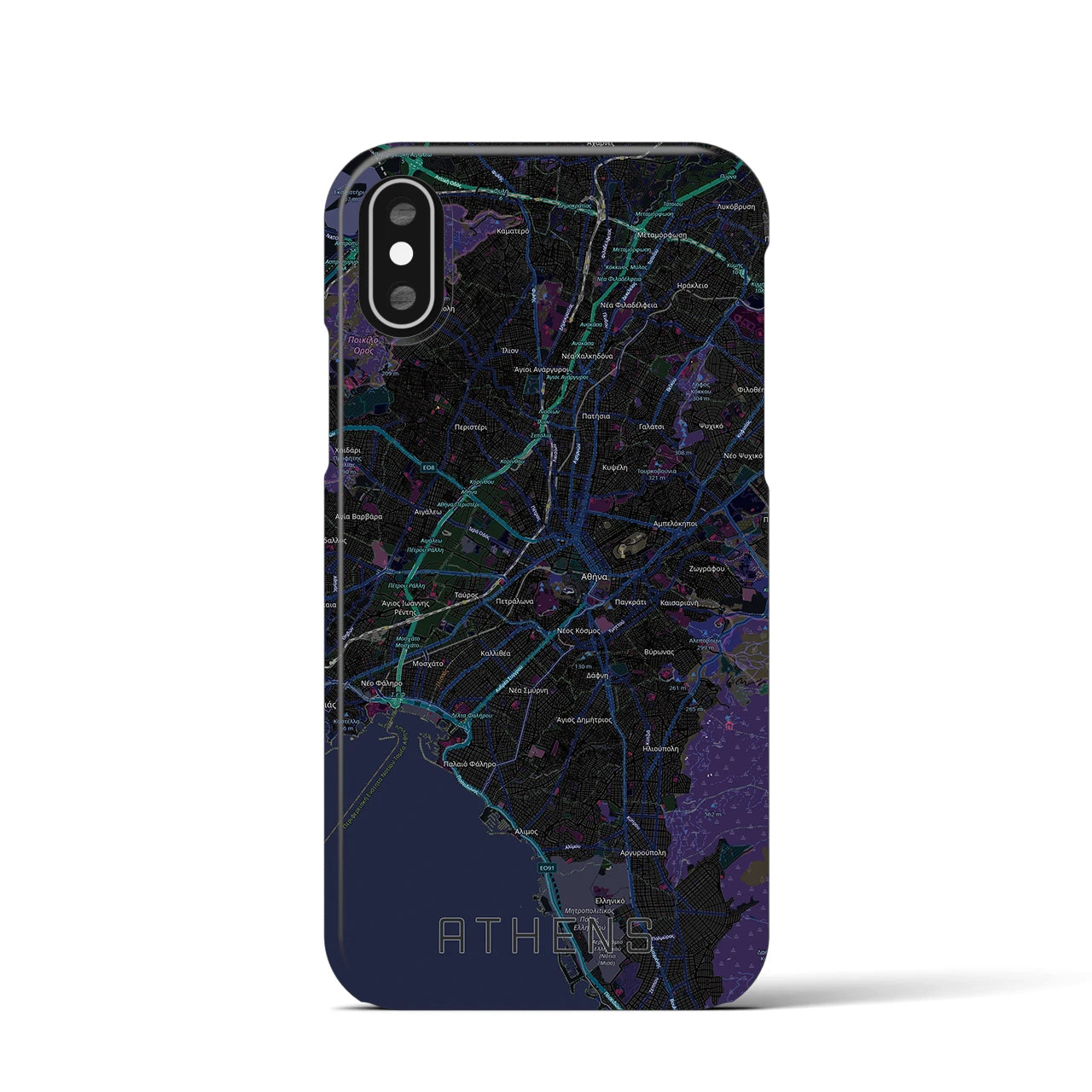 【アテネ(ギリシャ)】地図柄iPhoneケース(バックカバータイプ)
