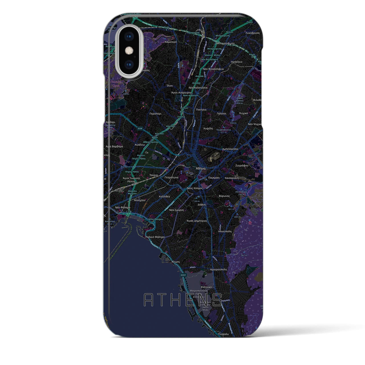 【アテネ(ギリシャ)】地図柄iPhoneケース(バックカバータイプ)