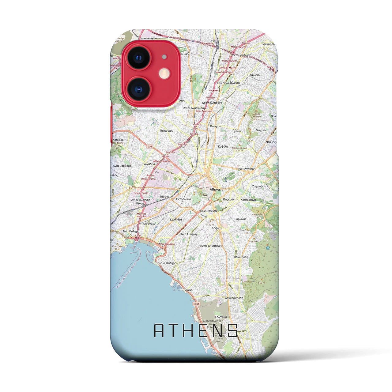 【アテネ(ギリシャ)】地図柄iPhoneケース(バックカバータイプ)