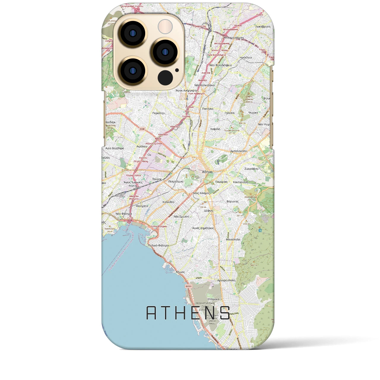 【アテネ(ギリシャ)】地図柄iPhoneケース(バックカバータイプ)