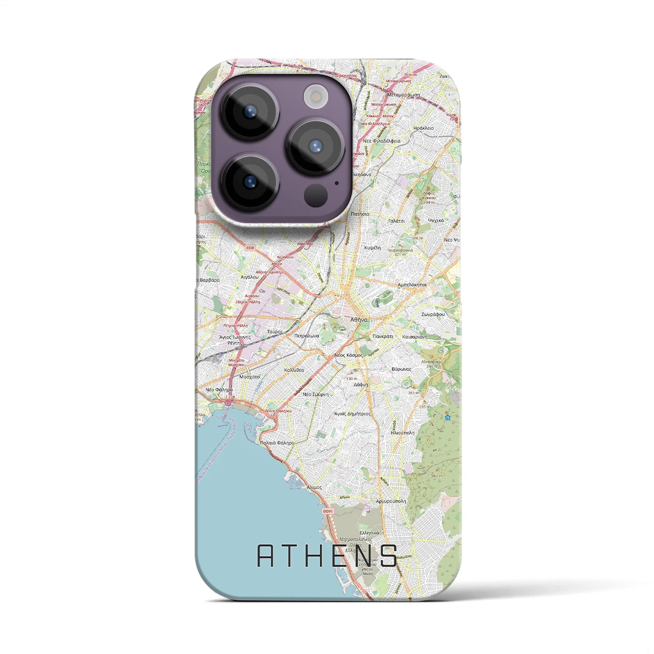 【アテネ(ギリシャ)】地図柄iPhoneケース(バックカバータイプ)