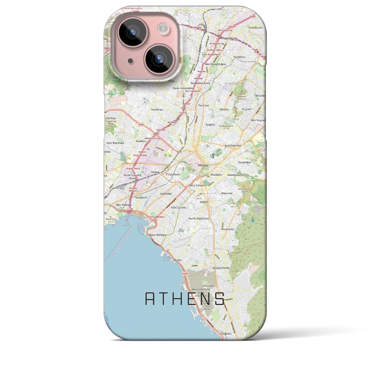 【アテネ(ギリシャ)】地図柄iPhoneケース(バックカバータイプ)