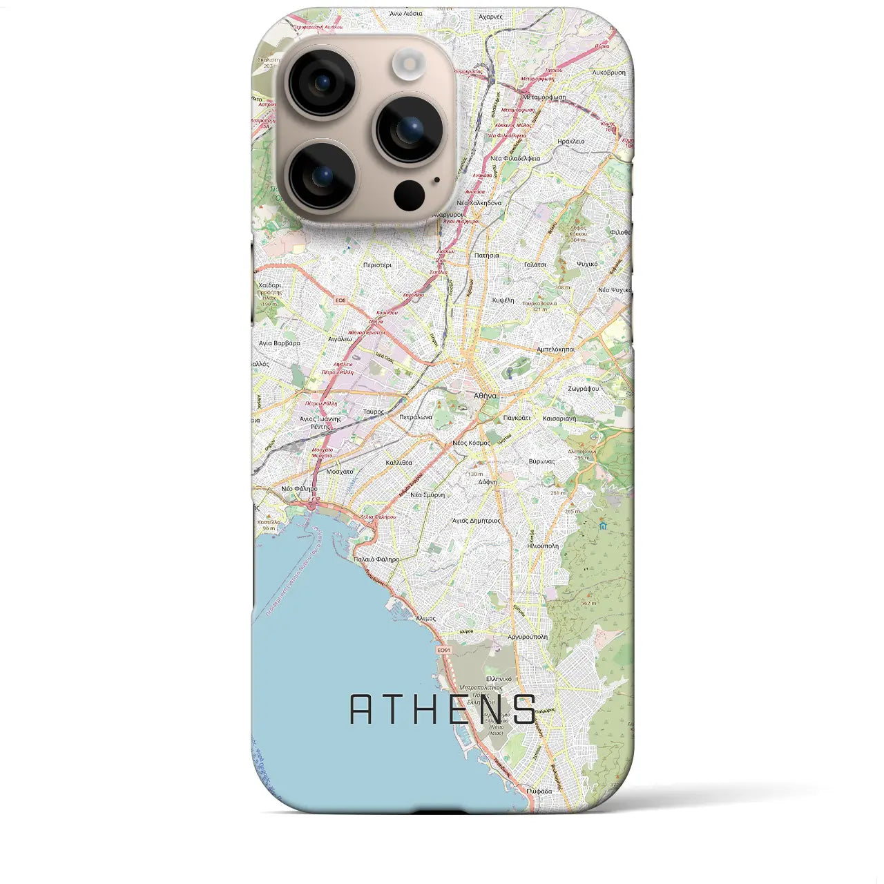 【アテネ(ギリシャ)】地図柄iPhoneケース(バックカバータイプ)