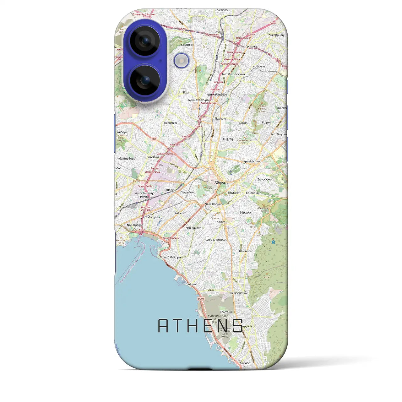 【アテネ(ギリシャ)】地図柄iPhoneケース(バックカバータイプ)