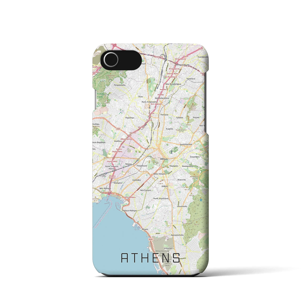 【アテネ(ギリシャ)】地図柄iPhoneケース(バックカバータイプ)