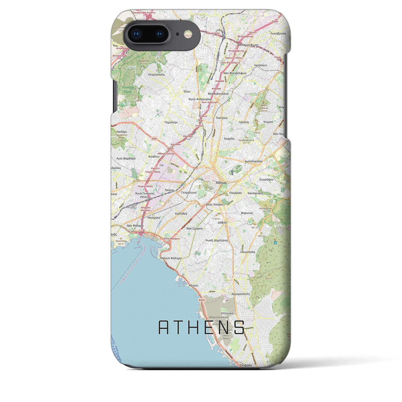 【アテネ(ギリシャ)】地図柄iPhoneケース(バックカバータイプ)