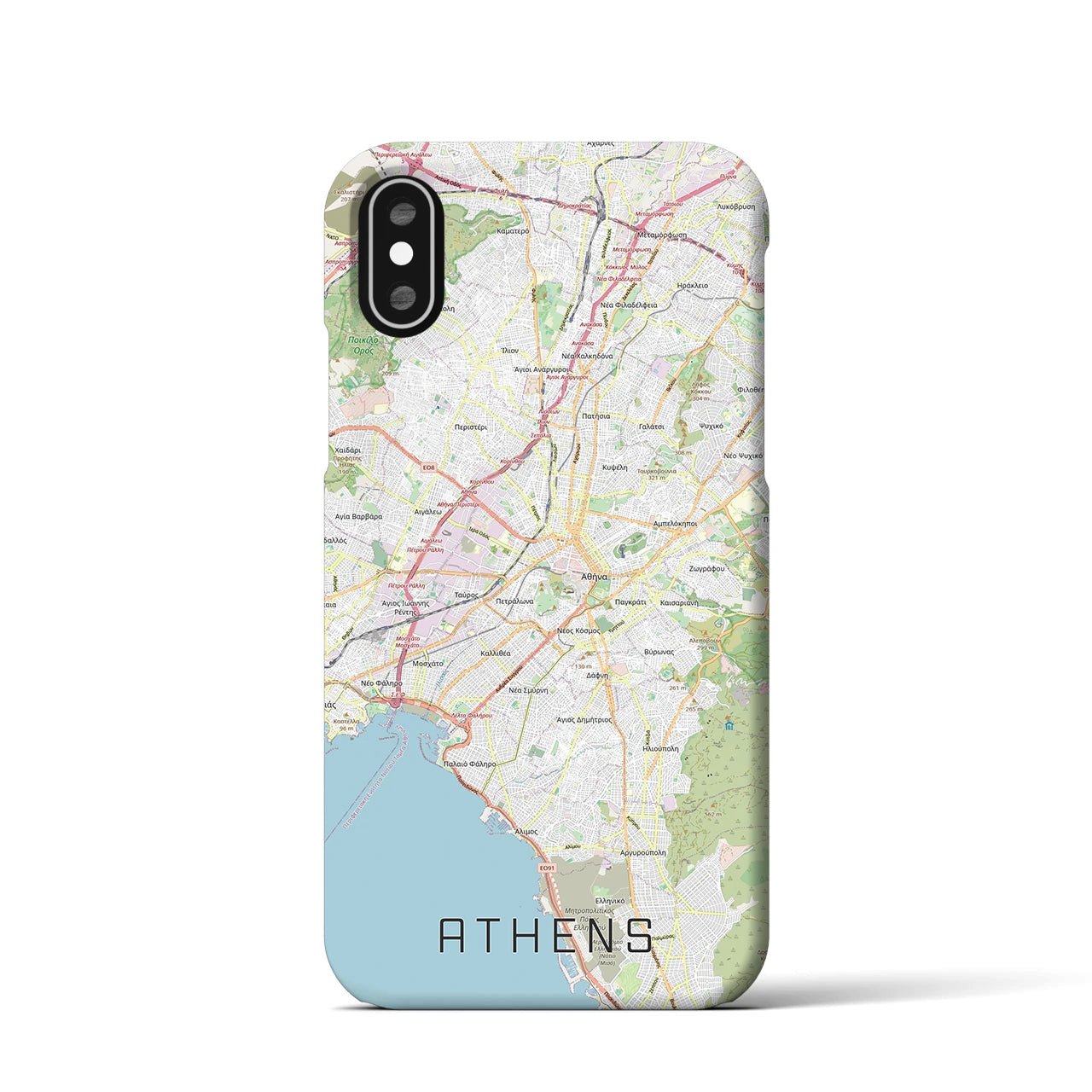 【アテネ(ギリシャ)】地図柄iPhoneケース(バックカバータイプ)