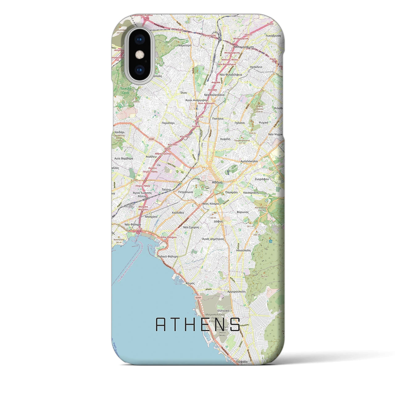 【アテネ(ギリシャ)】地図柄iPhoneケース(バックカバータイプ)