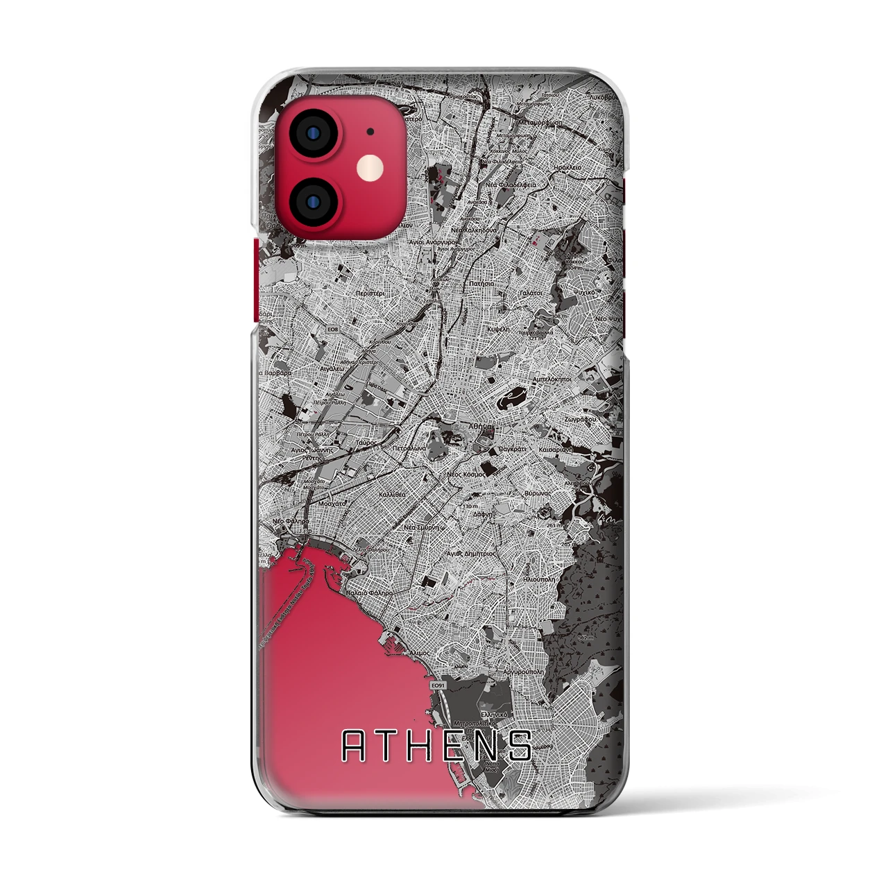 【アテネ(ギリシャ)】地図柄iPhoneケース(クリアタイプ)