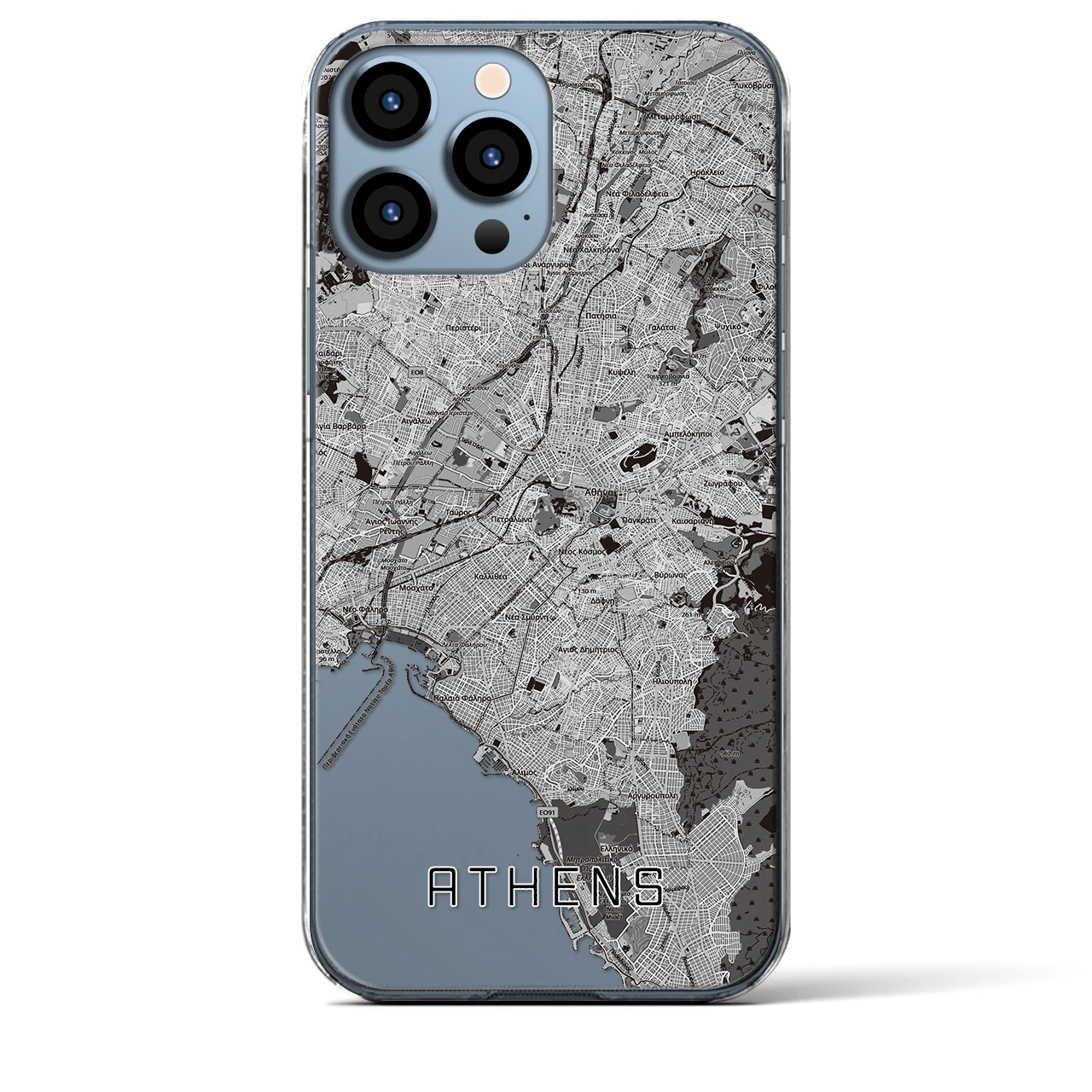【アテネ(ギリシャ)】地図柄iPhoneケース(クリアタイプ)