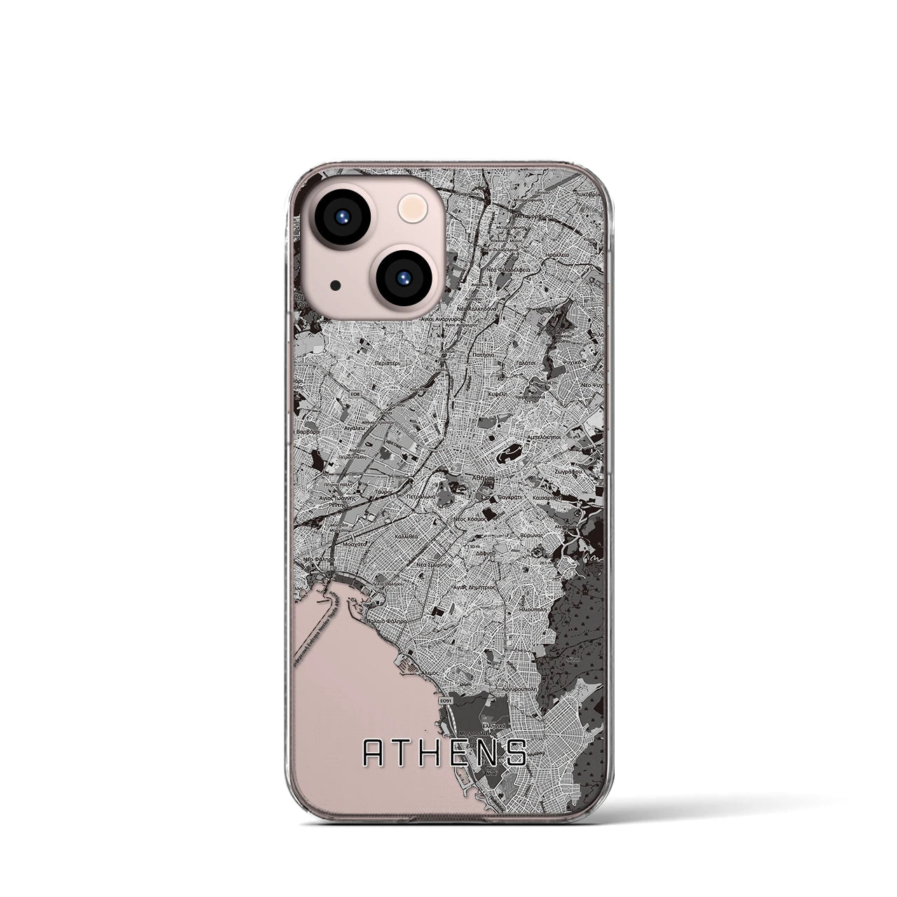 【アテネ(ギリシャ)】地図柄iPhoneケース(クリアタイプ)