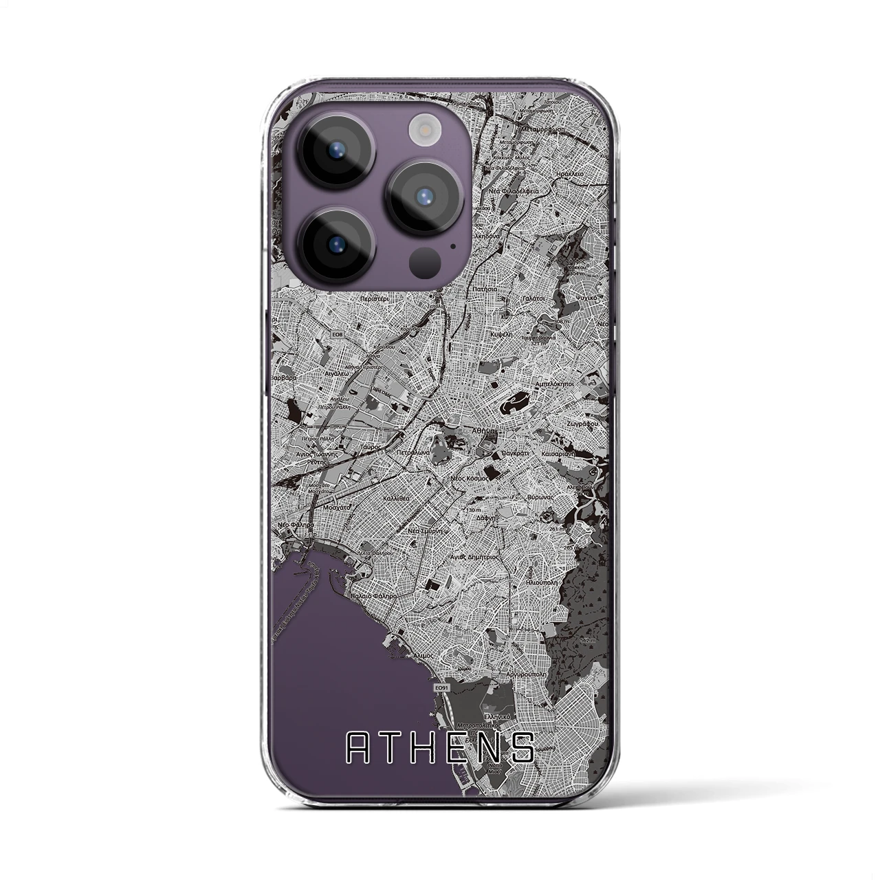 【アテネ(ギリシャ)】地図柄iPhoneケース(クリアタイプ)