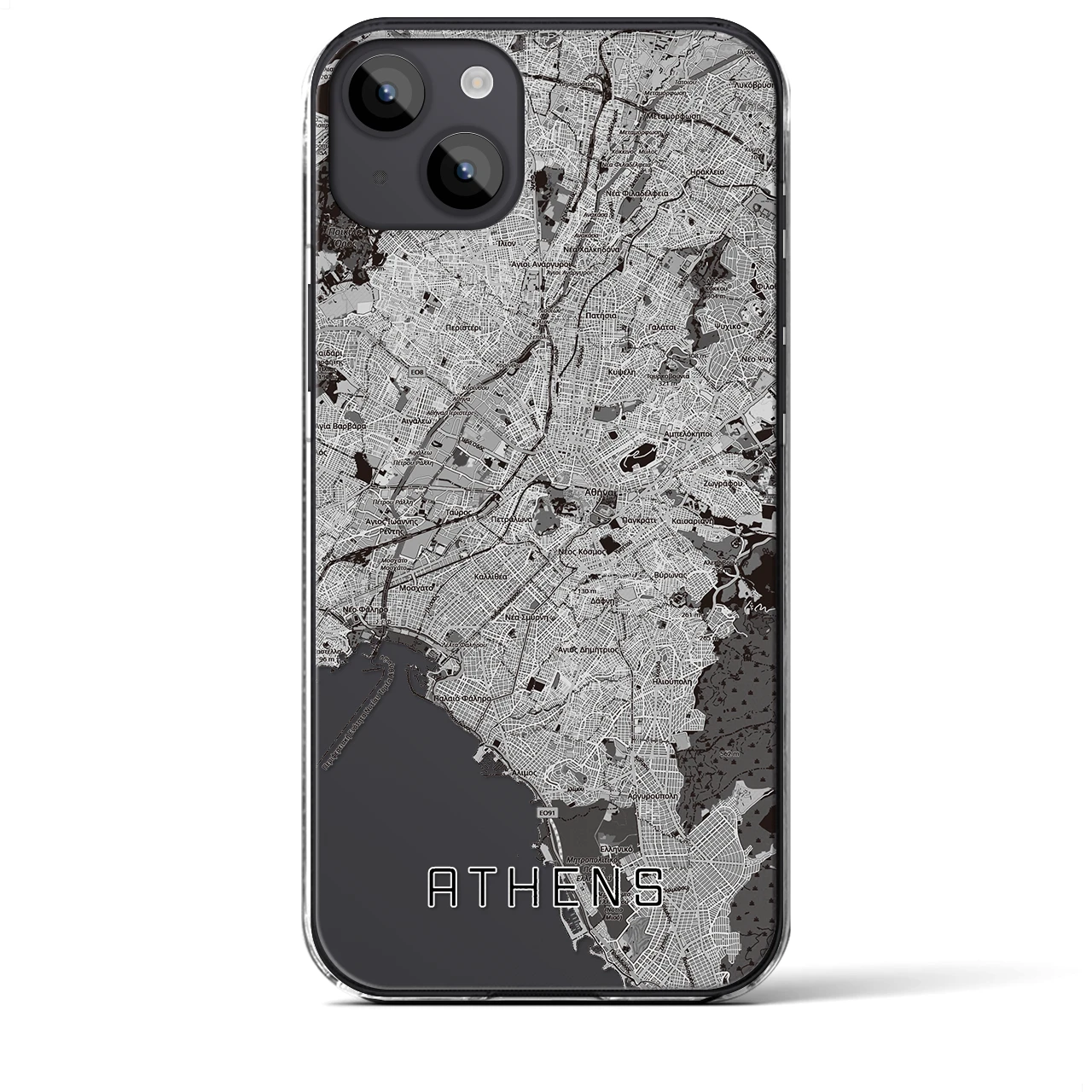 【アテネ(ギリシャ)】地図柄iPhoneケース(クリアタイプ)