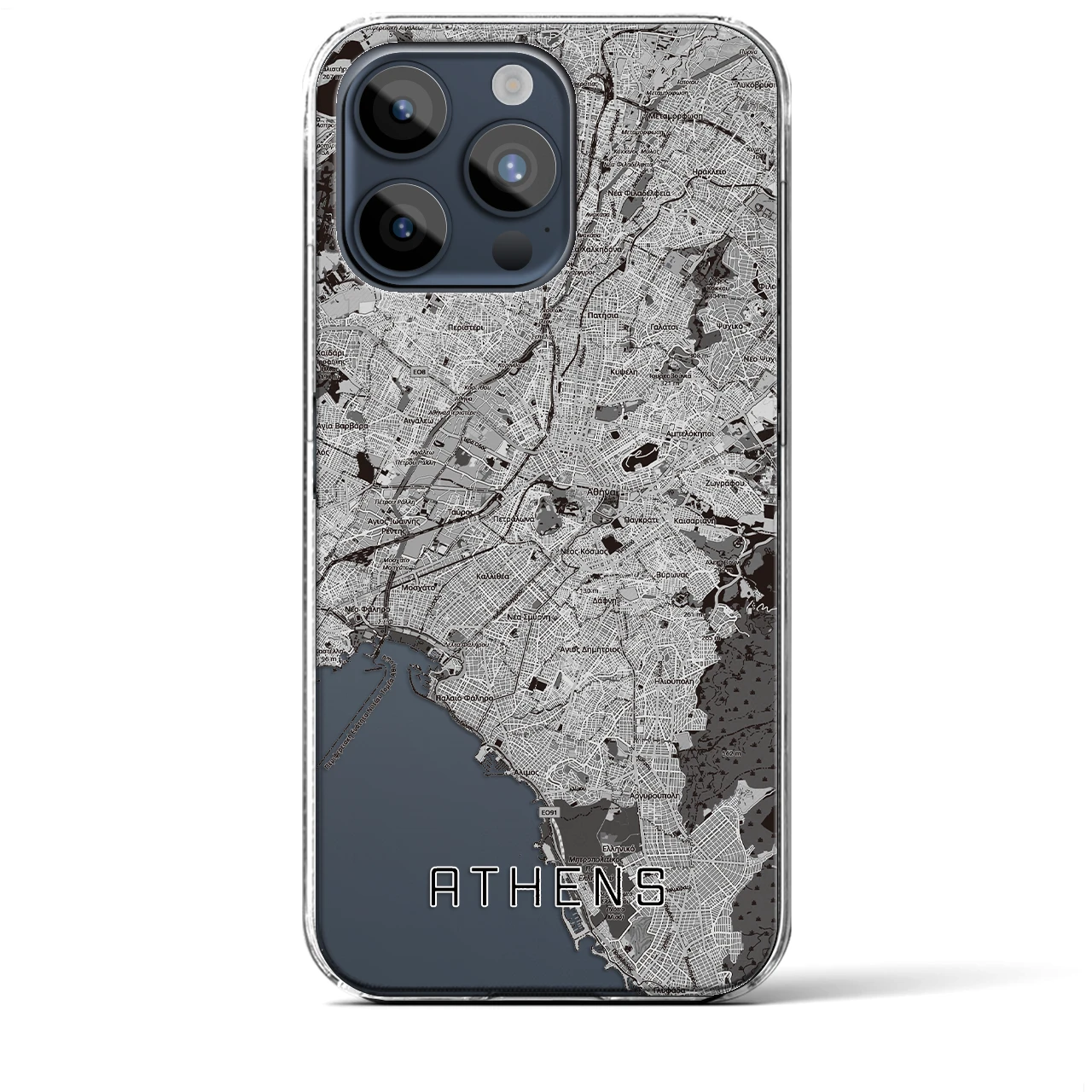 【アテネ(ギリシャ)】地図柄iPhoneケース(クリアタイプ)