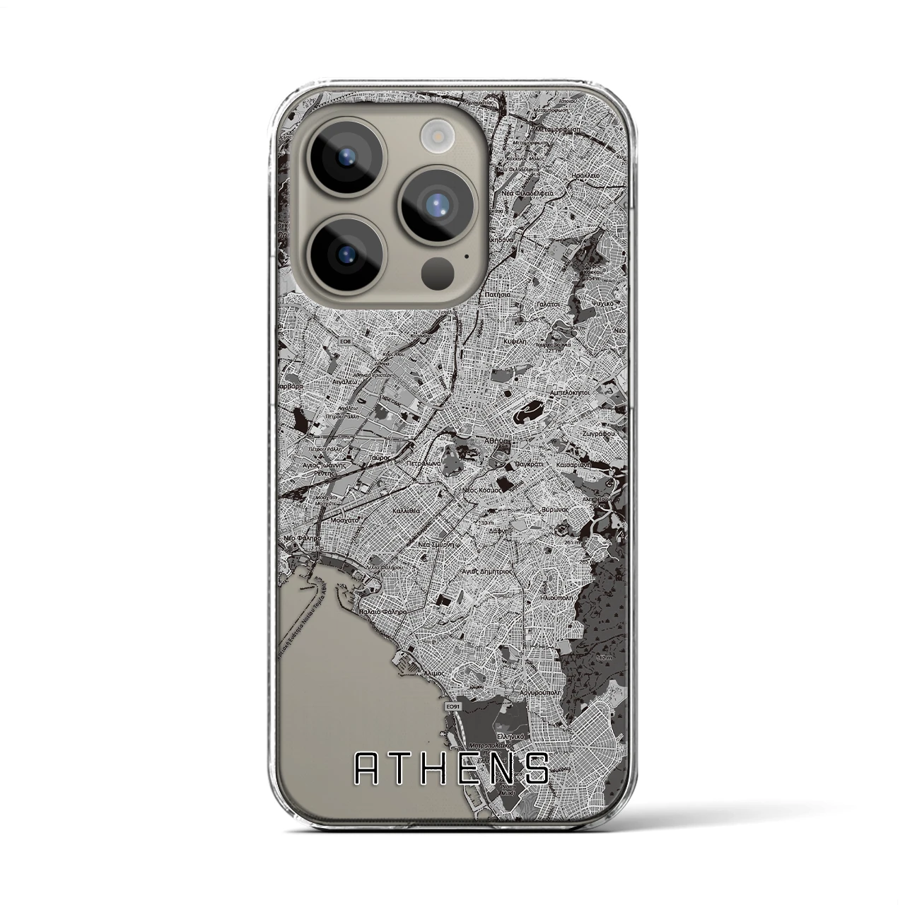 【アテネ(ギリシャ)】地図柄iPhoneケース(クリアタイプ)