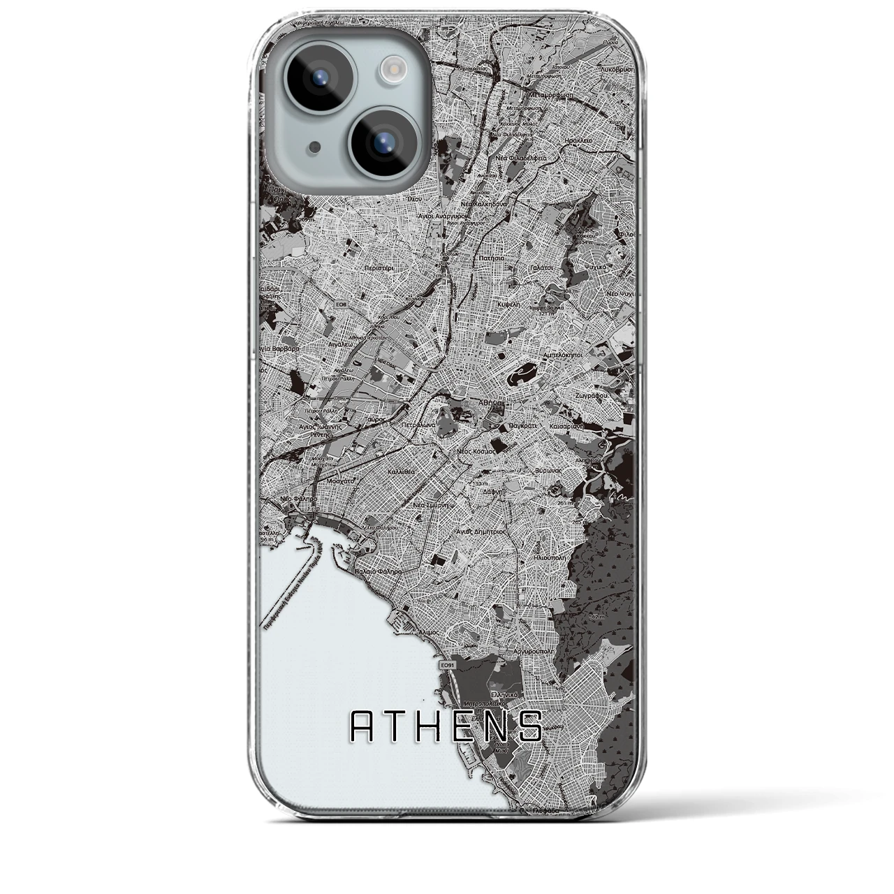 【アテネ(ギリシャ)】地図柄iPhoneケース(クリアタイプ)