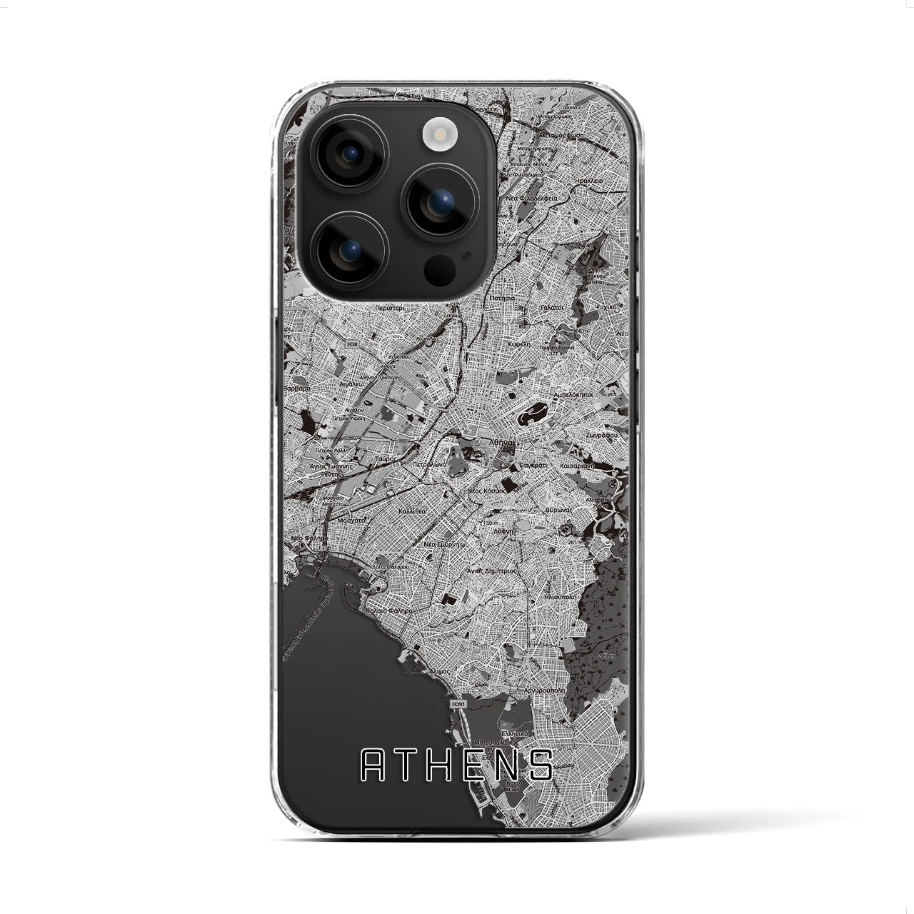 【アテネ(ギリシャ)】地図柄iPhoneケース(クリアタイプ)
