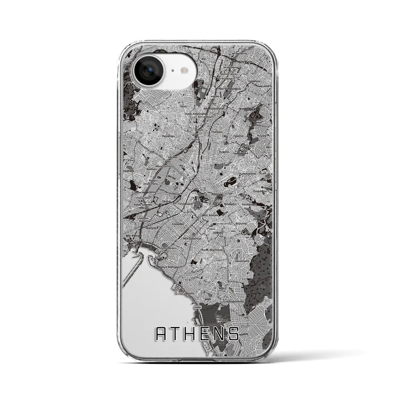 【アテネ(ギリシャ)】地図柄iPhoneケース(クリアタイプ)